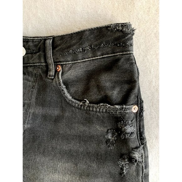 Free People We The Free Black Distressed Denim Shorts NEW W/OUT TAGS - Picture 4 of 8